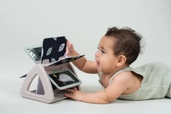 Obracająca się książeczka grzechocząca Tummy Time - Czarno-Biała