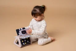 Obracająca się książeczka grzechocząca Tummy Time - Czarno-Biała