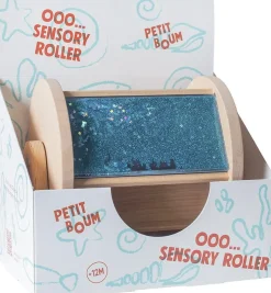Obrotowy, drewniany bęben sensoryczny, roller aktywizujący, lusterko