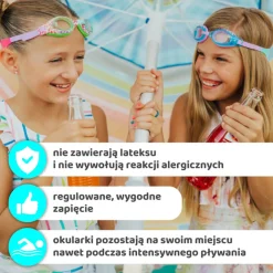Okulary do pływania Aqua2ude - Fala uśmiechu turkus 3+