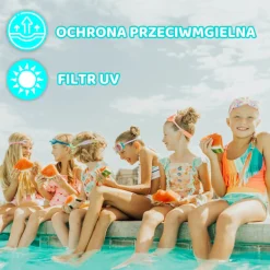 Okulary do pływania Aqua2ude - Fala uśmiechu turkus 3+