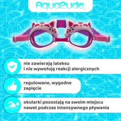 Okulary do pływania Aqua2ude - Kotek różowy 3+