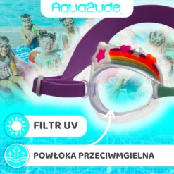 Okulary do pływania Aqua2ude - Tęcza z gwiazdkami 3+