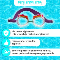 Okulary do pływania Aqua2ude - Tęcza z gwiazdkami 3+