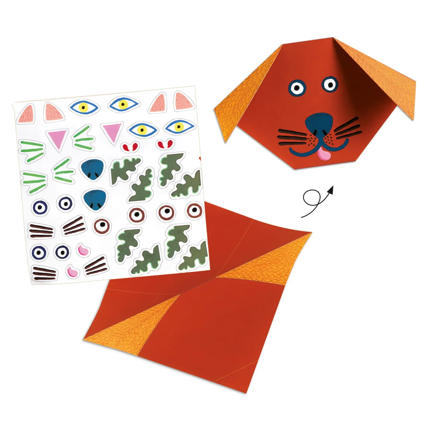 Origami z naklejkami Zwierzaki
