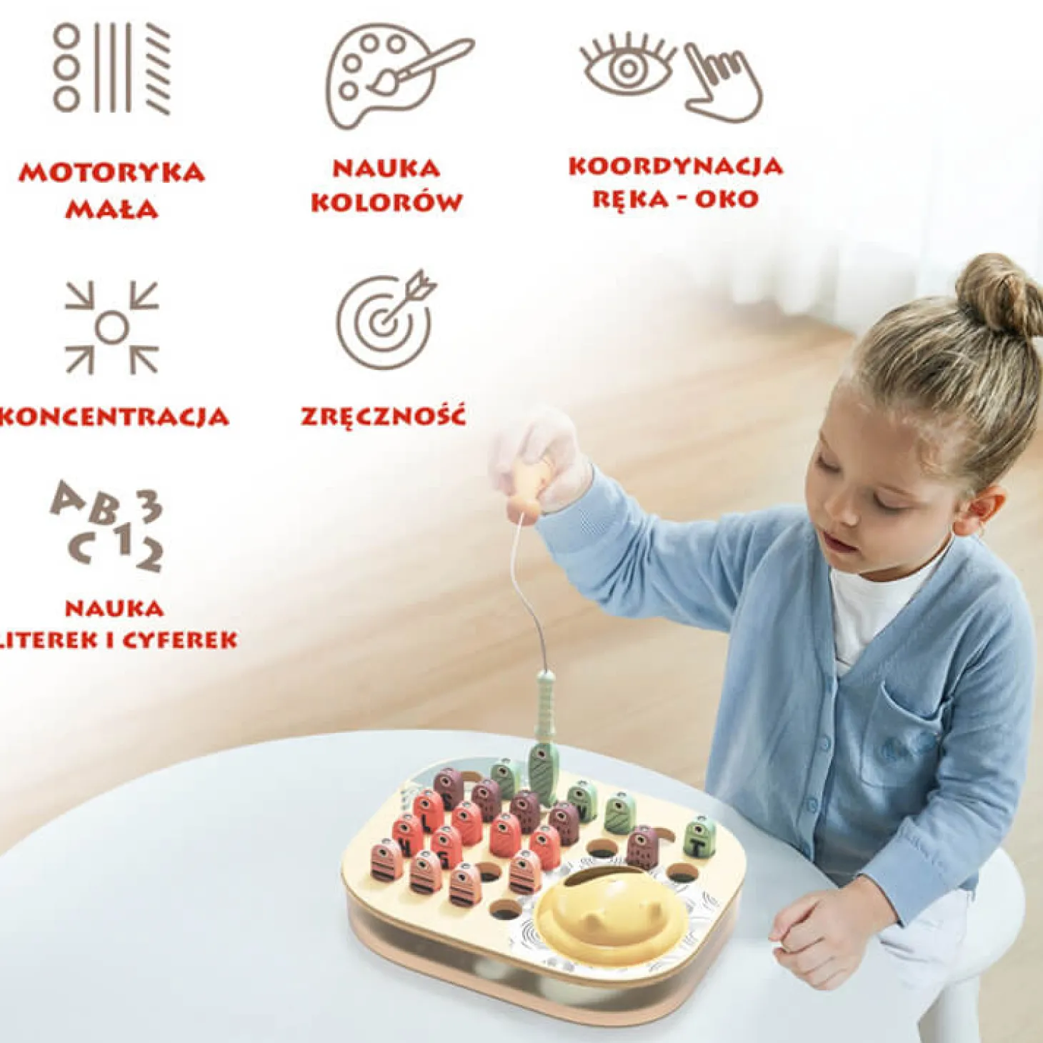 Łowimy Rybki ABC – magnetyczna gra zręcznościowa, 2+