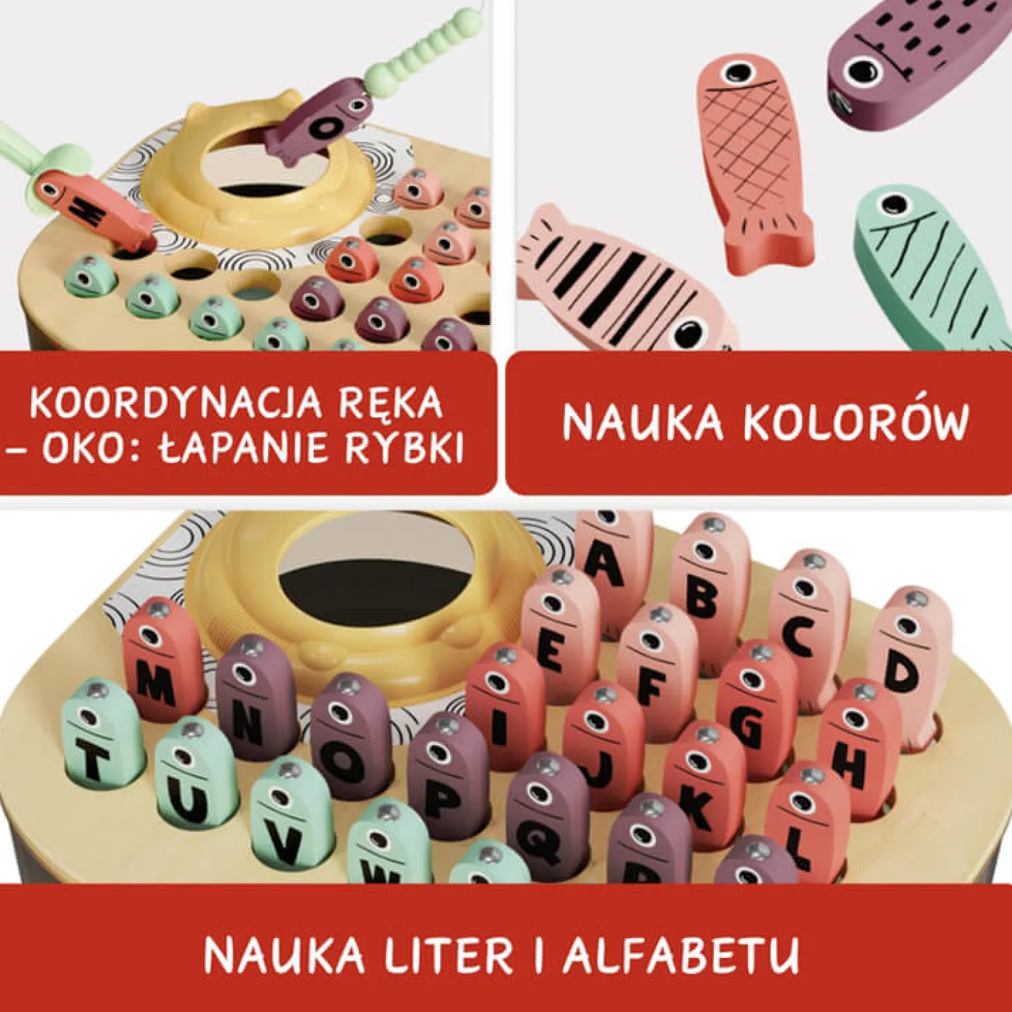 Łowimy Rybki ABC – magnetyczna gra zręcznościowa, 2+