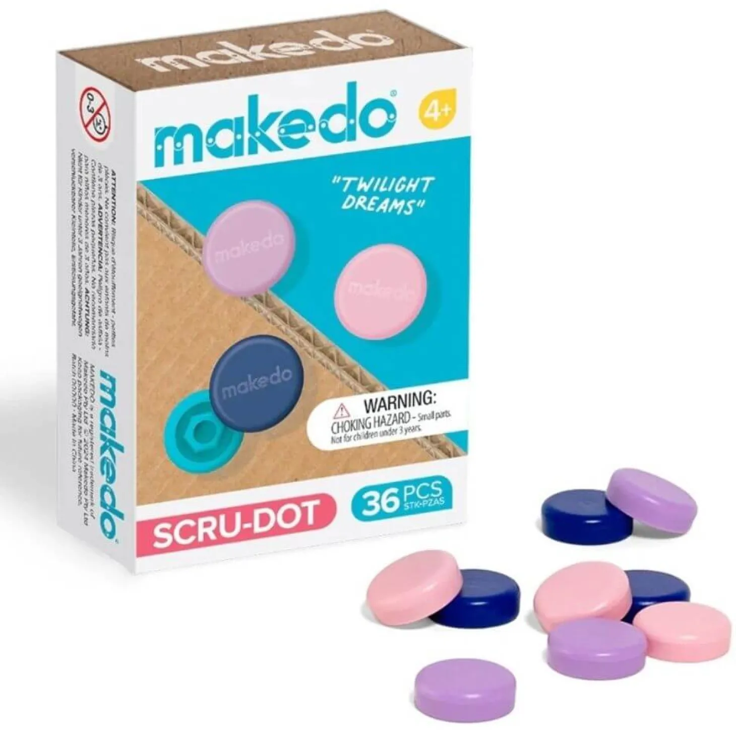 Ozdobne nakładki na śrubki Scru-Dot Makedo - Twilight Dreams 36 el.
