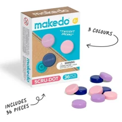 Ozdobne nakładki na śrubki Scru-Dot Makedo - Twilight Dreams 36 el.
