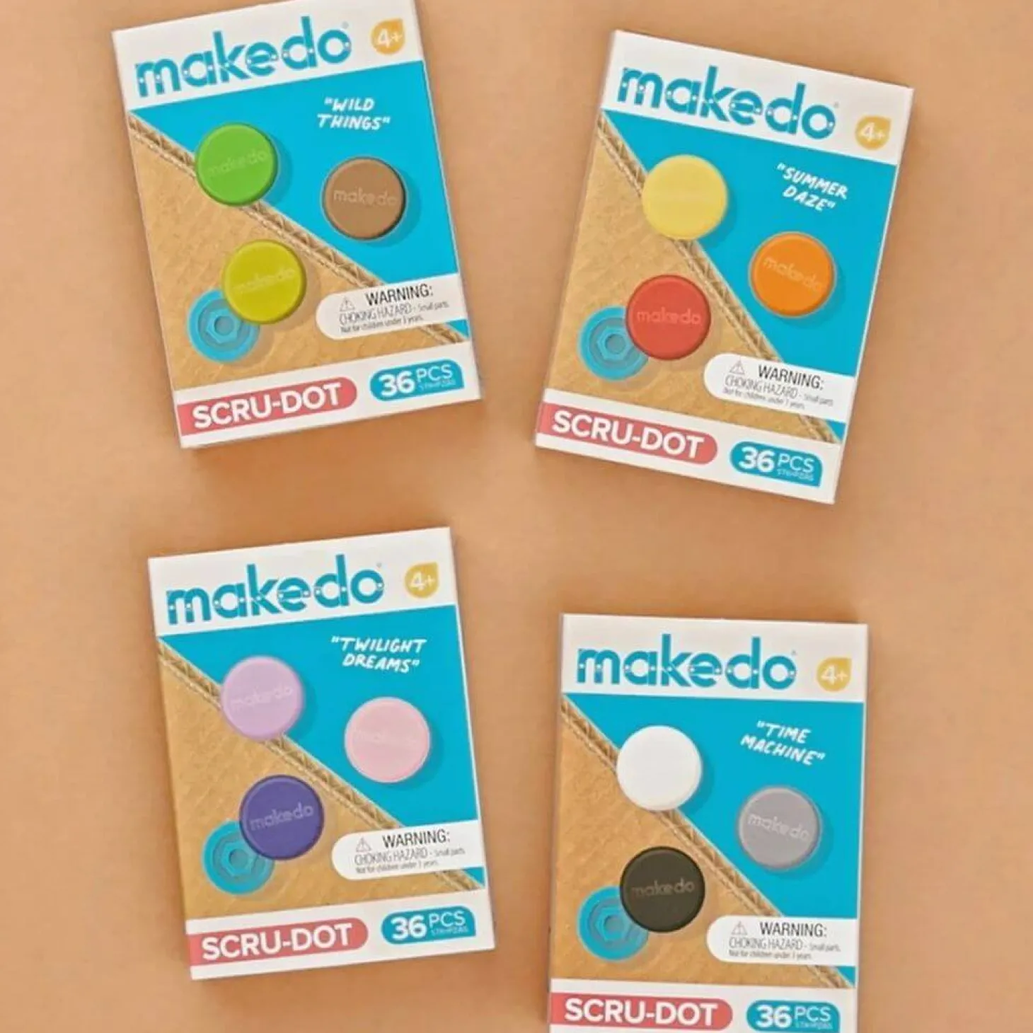 Ozdobne nakładki na śrubki Scru-Dot Makedo - Twilight Dreams 36 el.