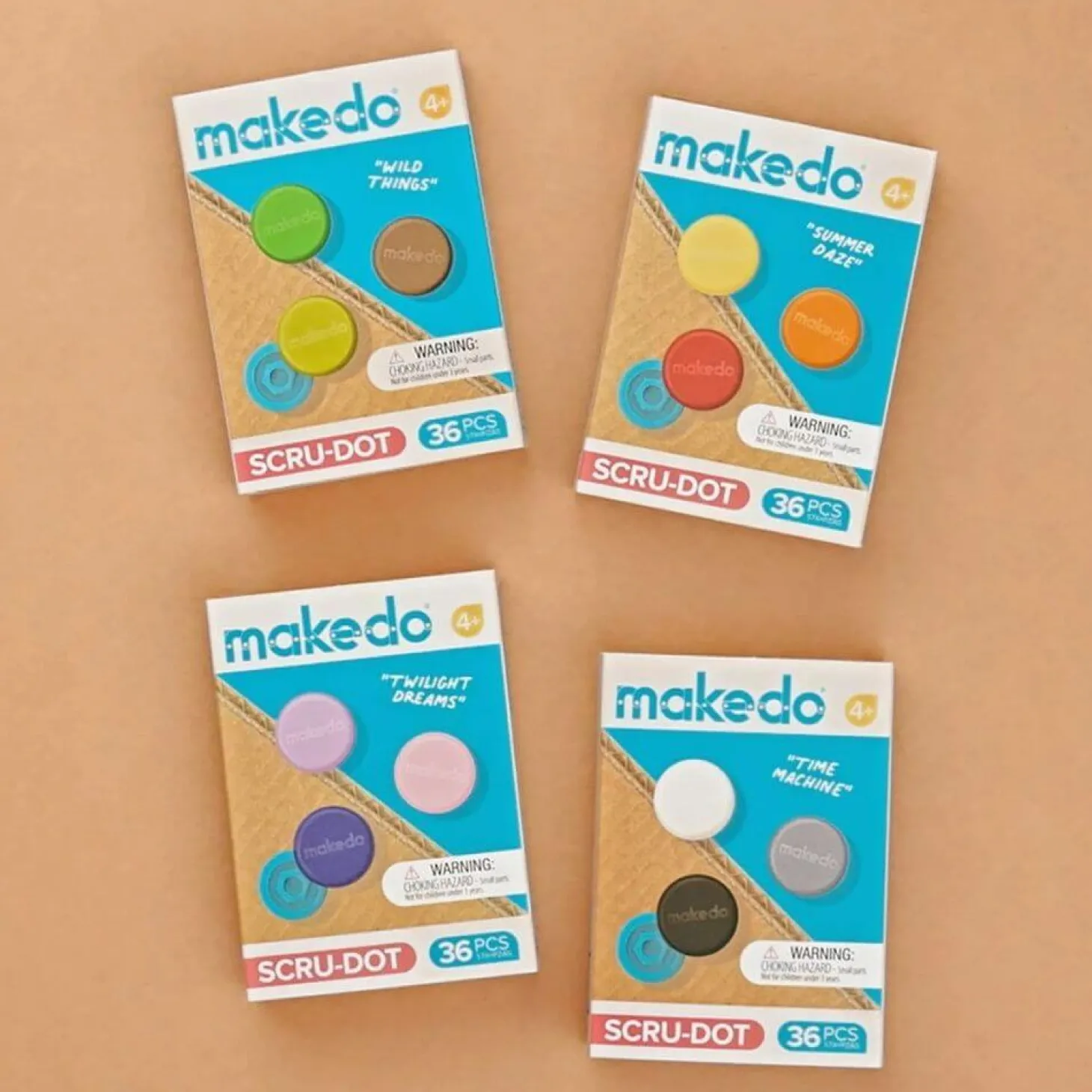 Ozdobne nakładki na śrubki Scru-Dot Makedo - Summer Daze 36 el.