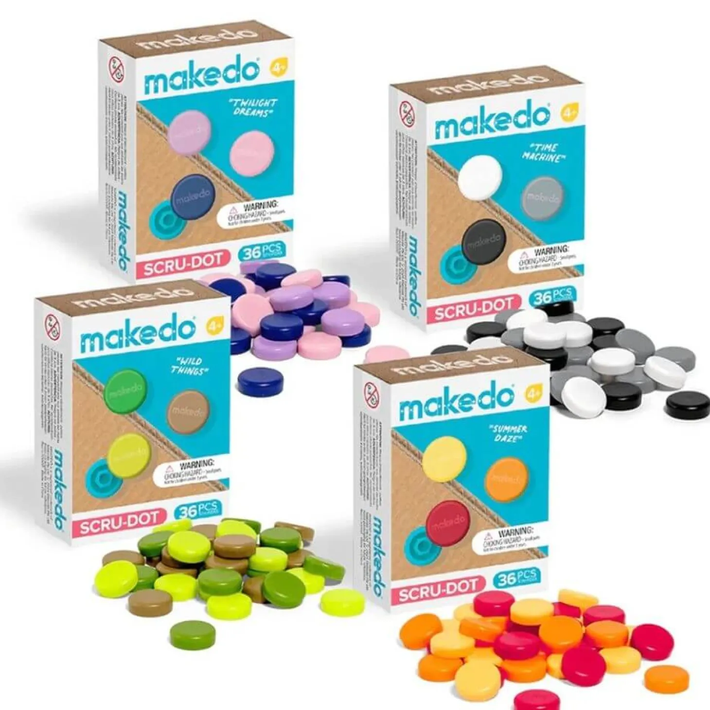 Ozdobne nakładki na śrubki Scru-Dot Makedo - Summer Daze 36 el.