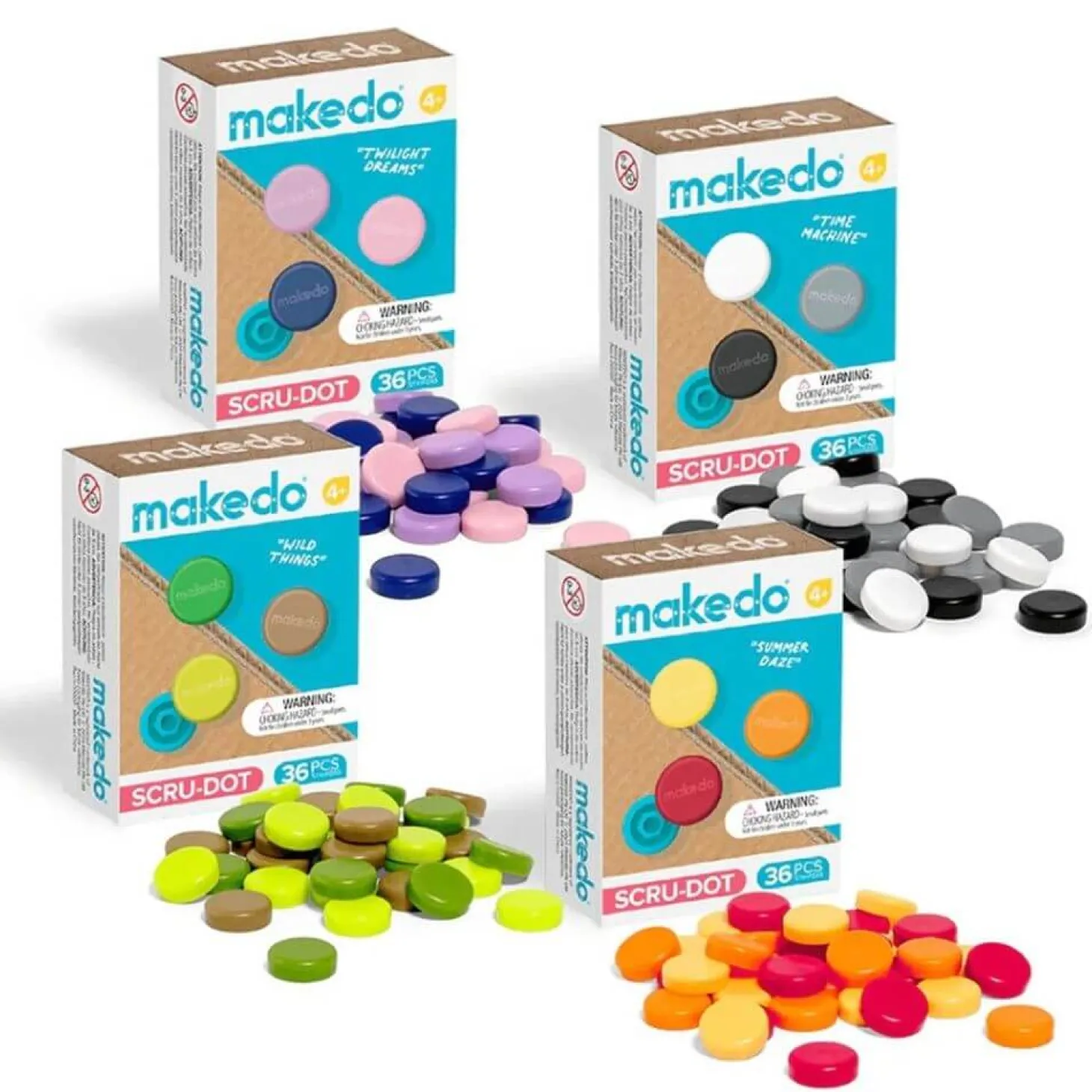 Ozdobne nakładki na śrubki Scru-Dot Makedo - Wild Things 36 el.