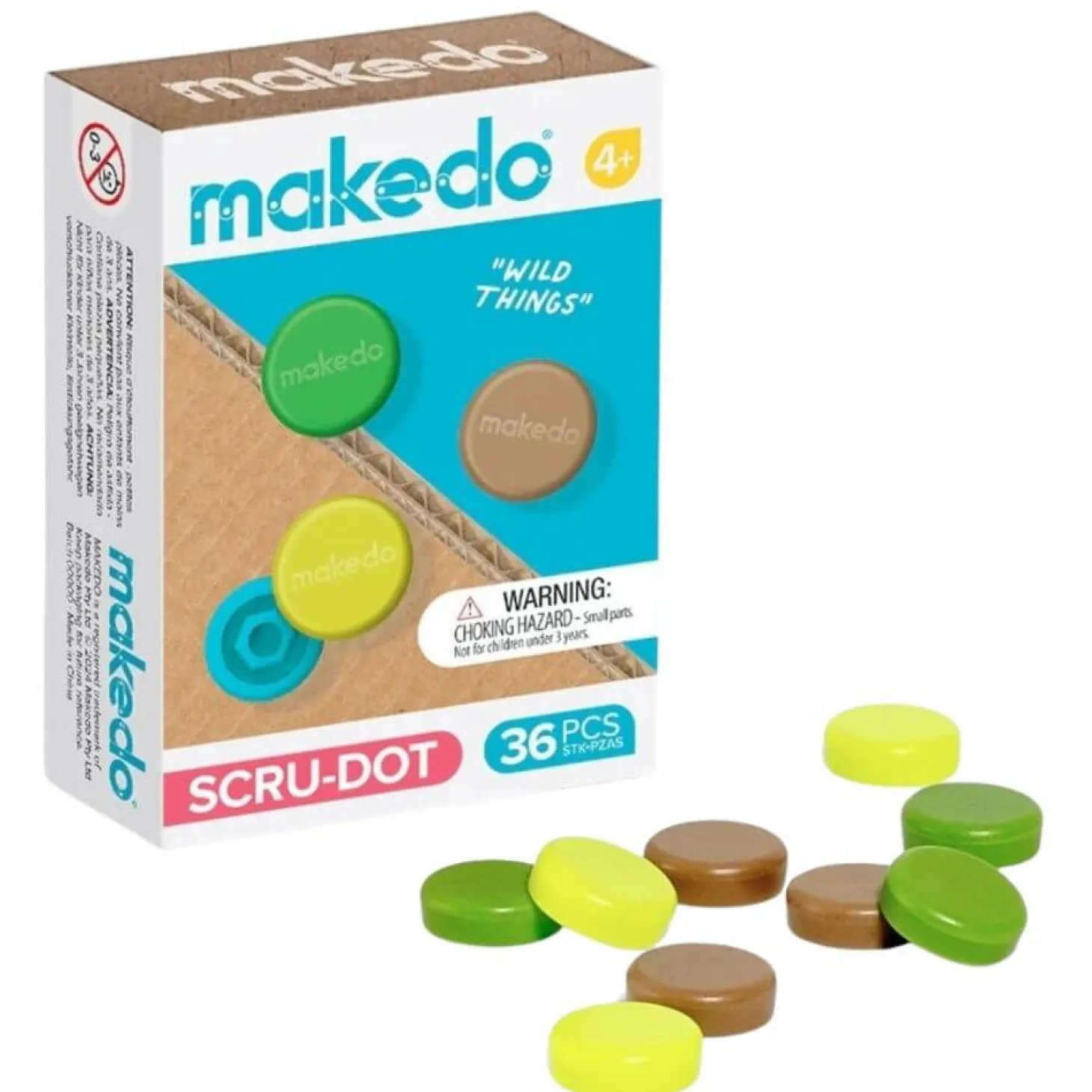 Ozdobne nakładki na śrubki Scru-Dot Makedo - Wild Things 36 el.