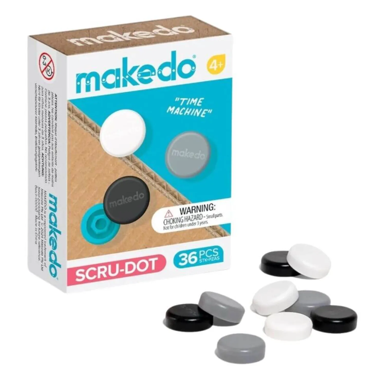 Ozdobne nakładki na śrubki Scru-Dot Makedo - Time Machine 36 el.