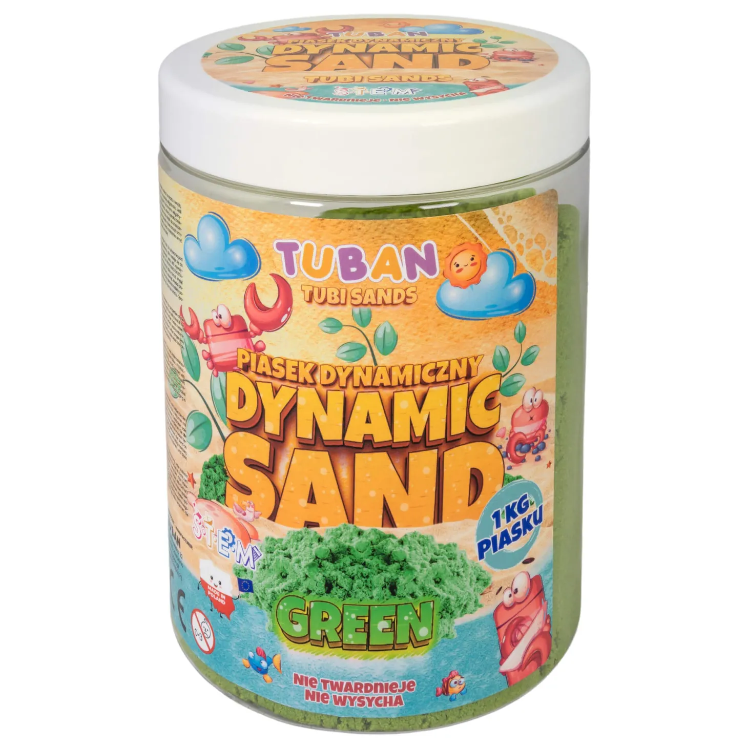 Piasek Dynamiczny - zielony, 1 kg