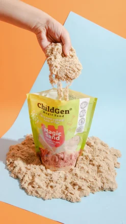 Piasek kinetyczny, 100% NATURALNY SKŁAD - zapach brzoskwiniowy, opakowanie re-fill uzupełniające, 907g