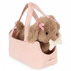 Piesek w torebce - pink check