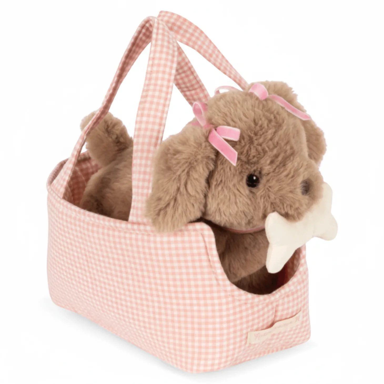 Piesek w torebce - pink check