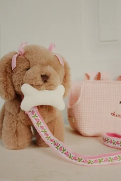 Piesek w torebce - pink check