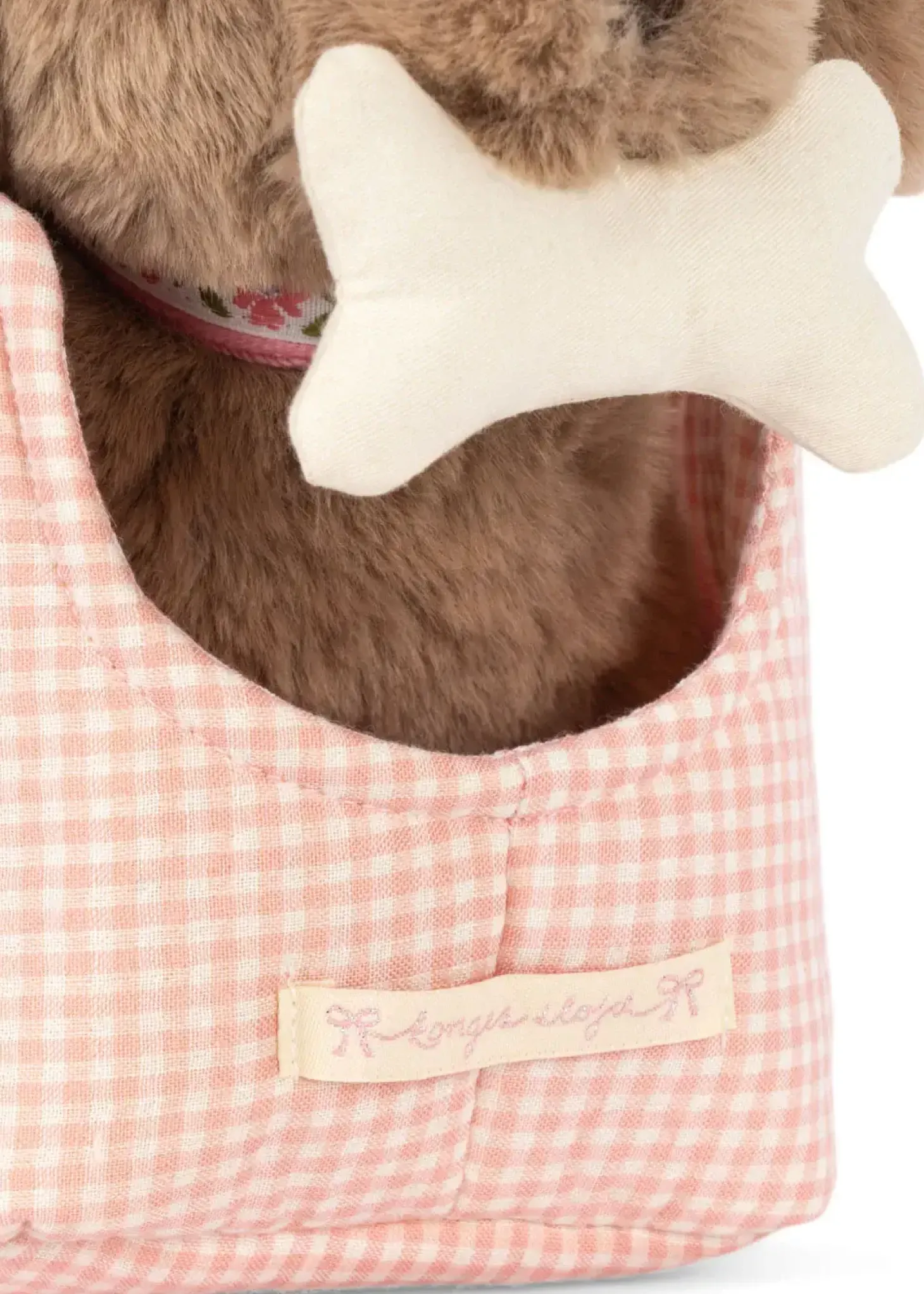 Piesek w torebce - pink check