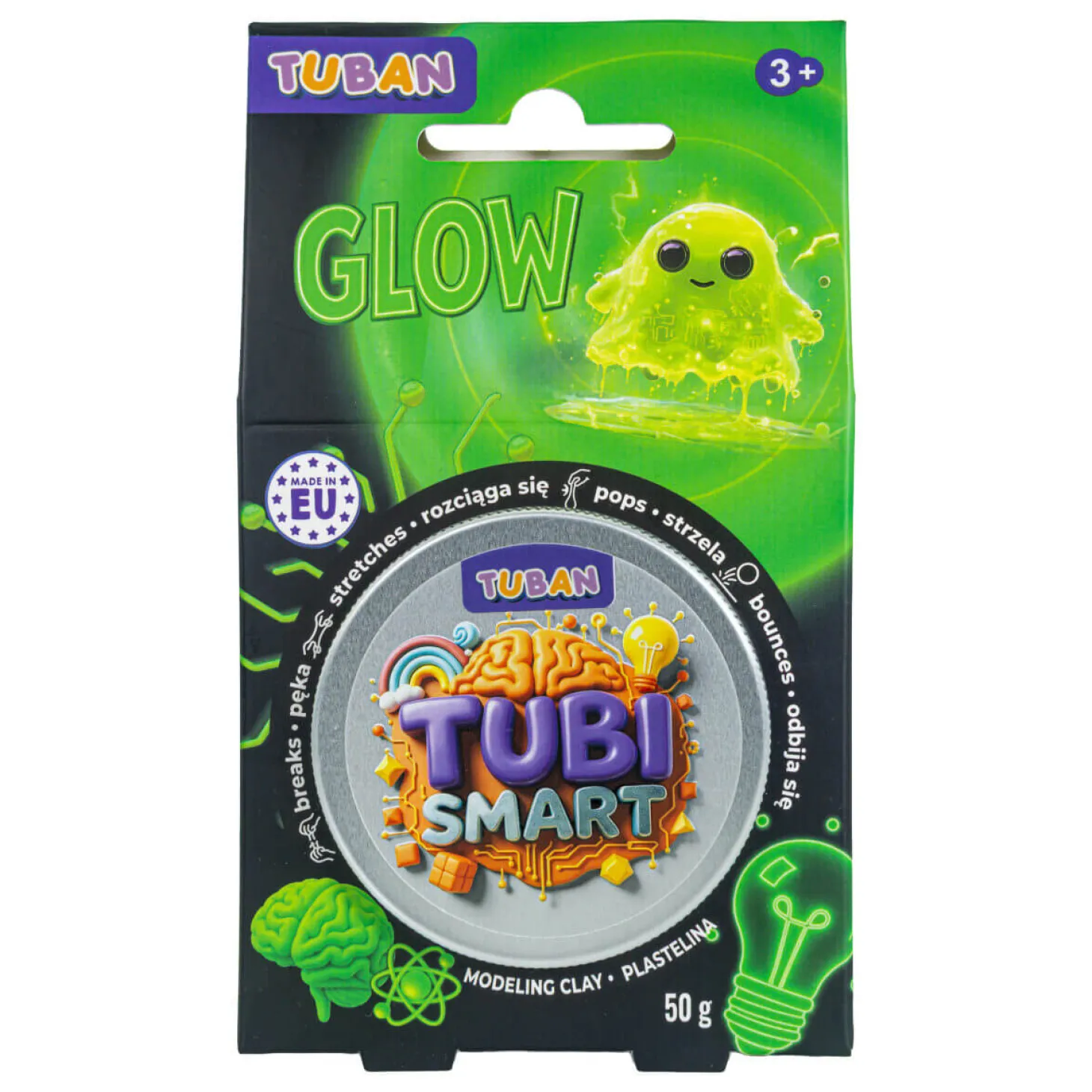 Plastelina Tubi Smart - GLOW, 50g