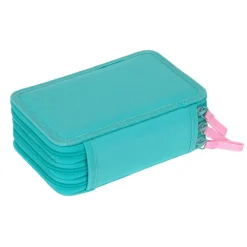Potrójny piórnik - etui z wyposażeniem Unique, turkusowy