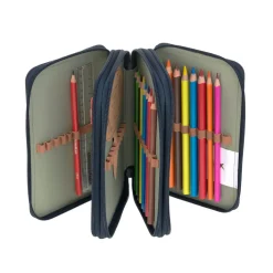 Potrójny piórnik – etui z wyposażeniem Unique, dark blue