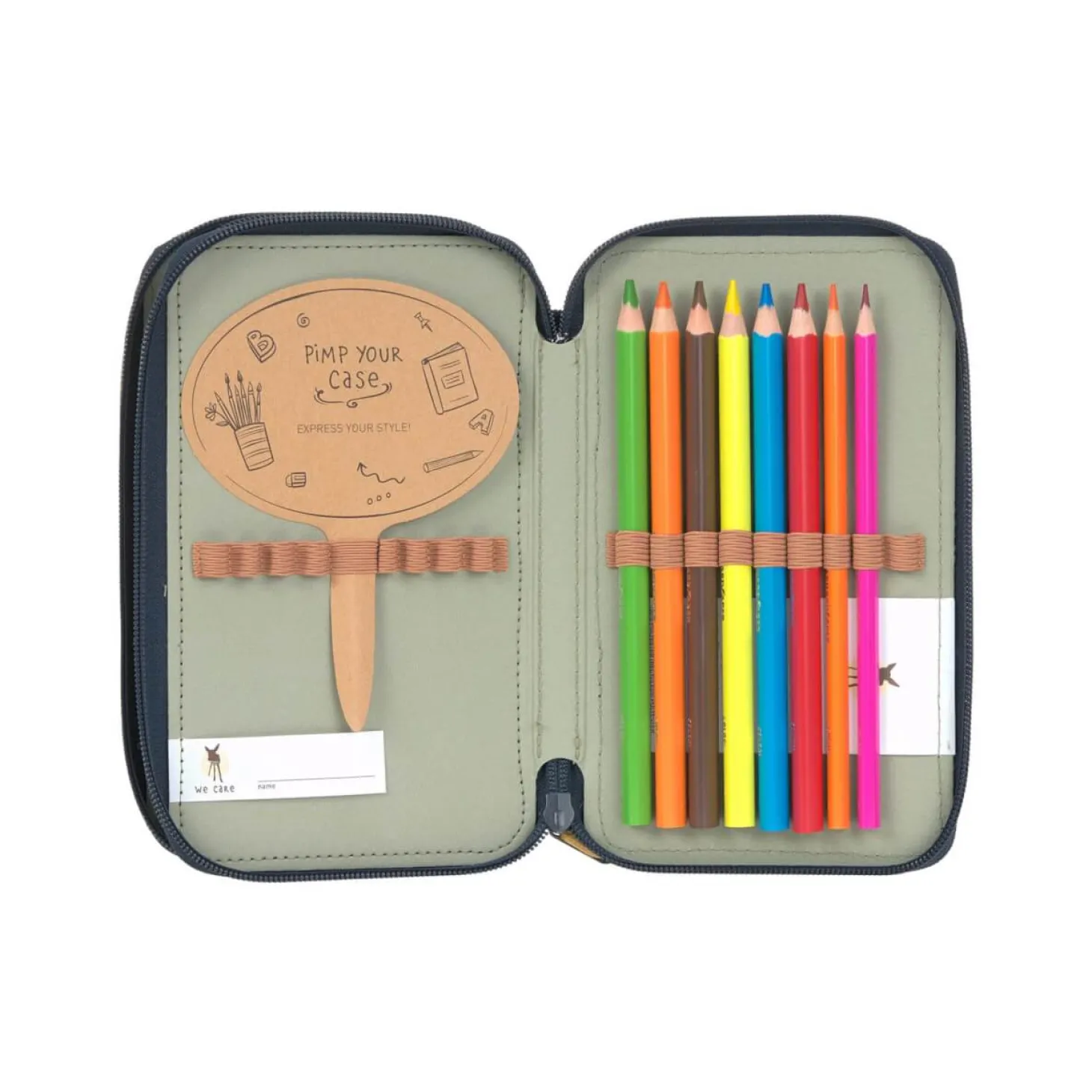 Potrójny piórnik – etui z wyposażeniem Unique, dark blue