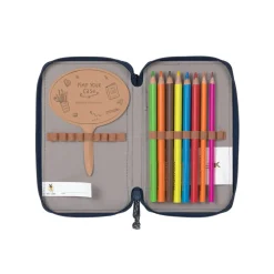 Potrójny piórnik – etui z wyposażeniem Unique, navy