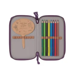 Potrójny piórnik – etui z wyposażeniem Unique, speckles berry
