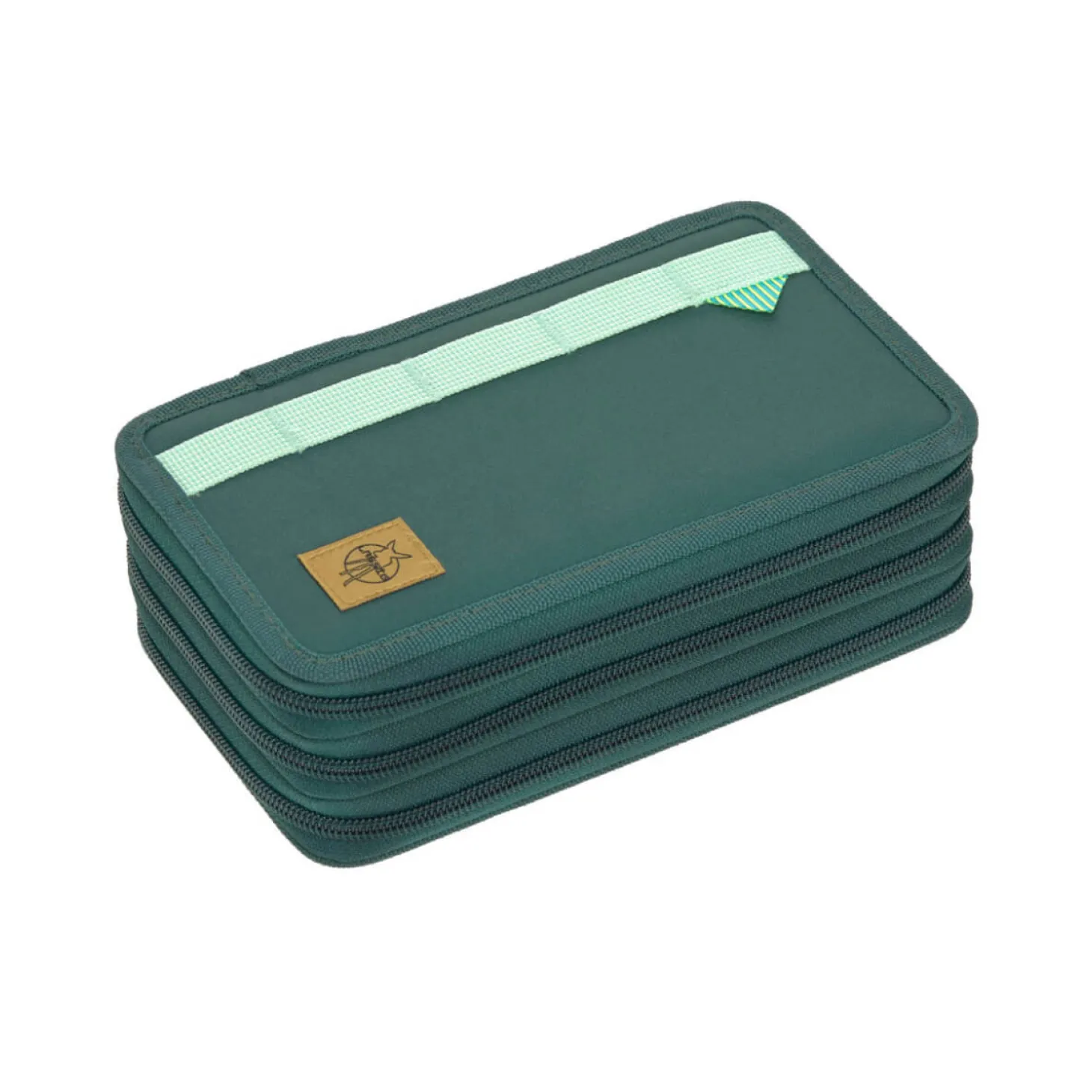 Potrójny piórnik – etui z wyposażeniem Unique, dark green
