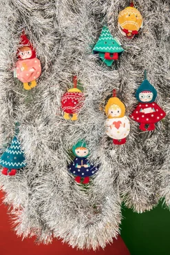 Przytulanka bombka dwustronna elf - choinka niebieska