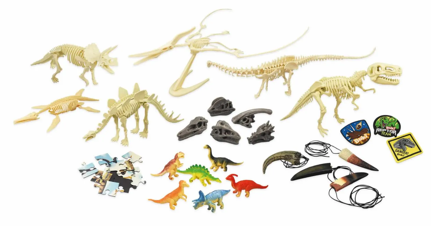 Pudełko 25 niespodzianek z dinozaurami