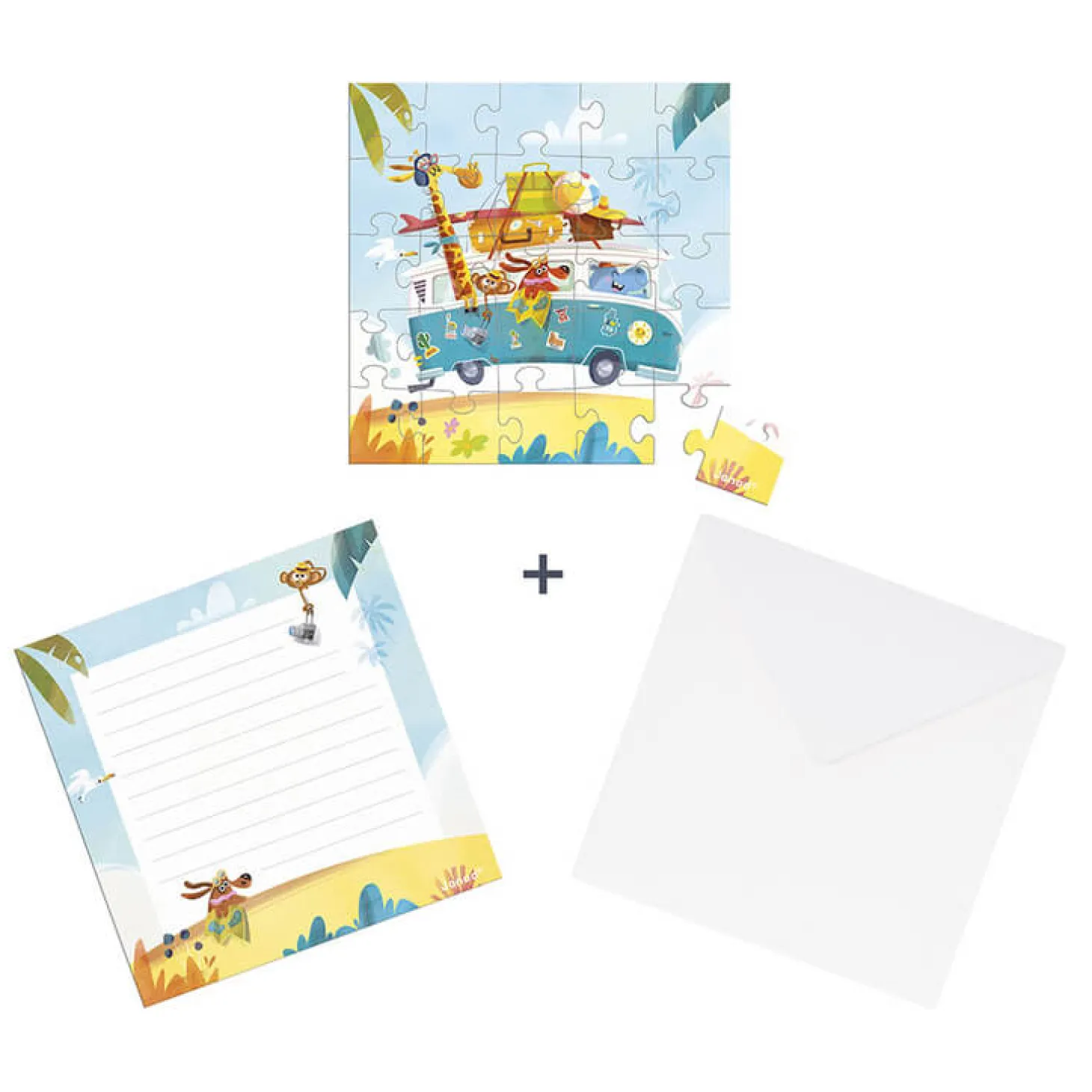 Puzzle i kartka okolicznościowa 2w1 Road trip 3+