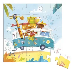 Puzzle i kartka okolicznościowa 2w1 Road trip 3+
