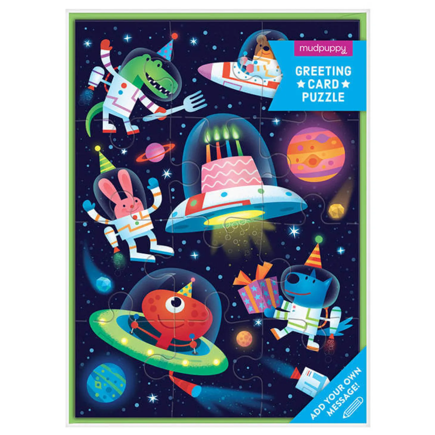 Puzzle-kartka z życzeniami Kosmos 12el. 3+