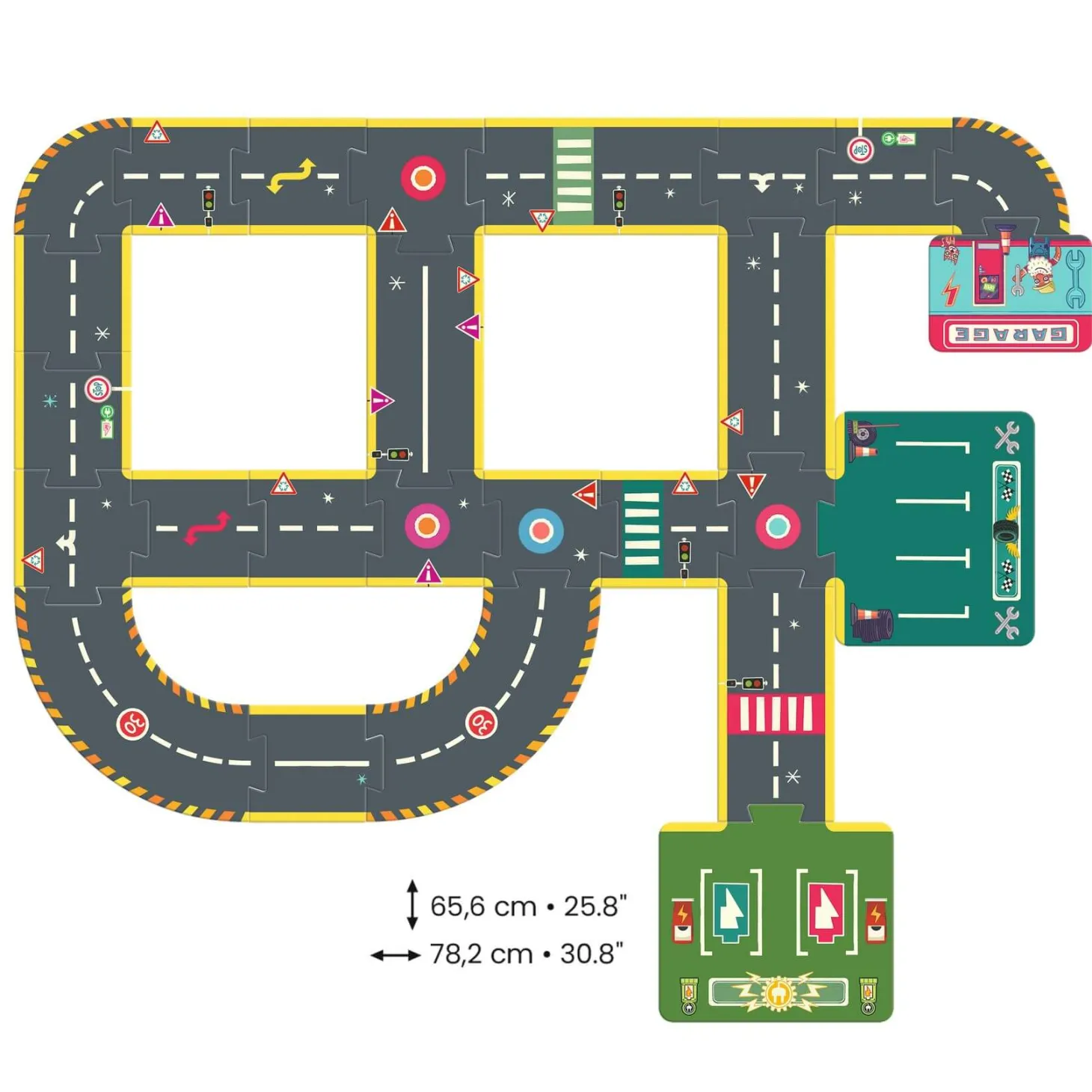 Puzzle kartonowe drogi ulice CRAZY MOTORS
