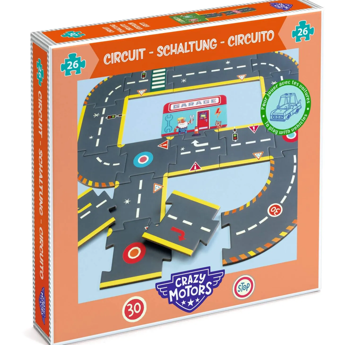 Puzzle kartonowe drogi ulice CRAZY MOTORS