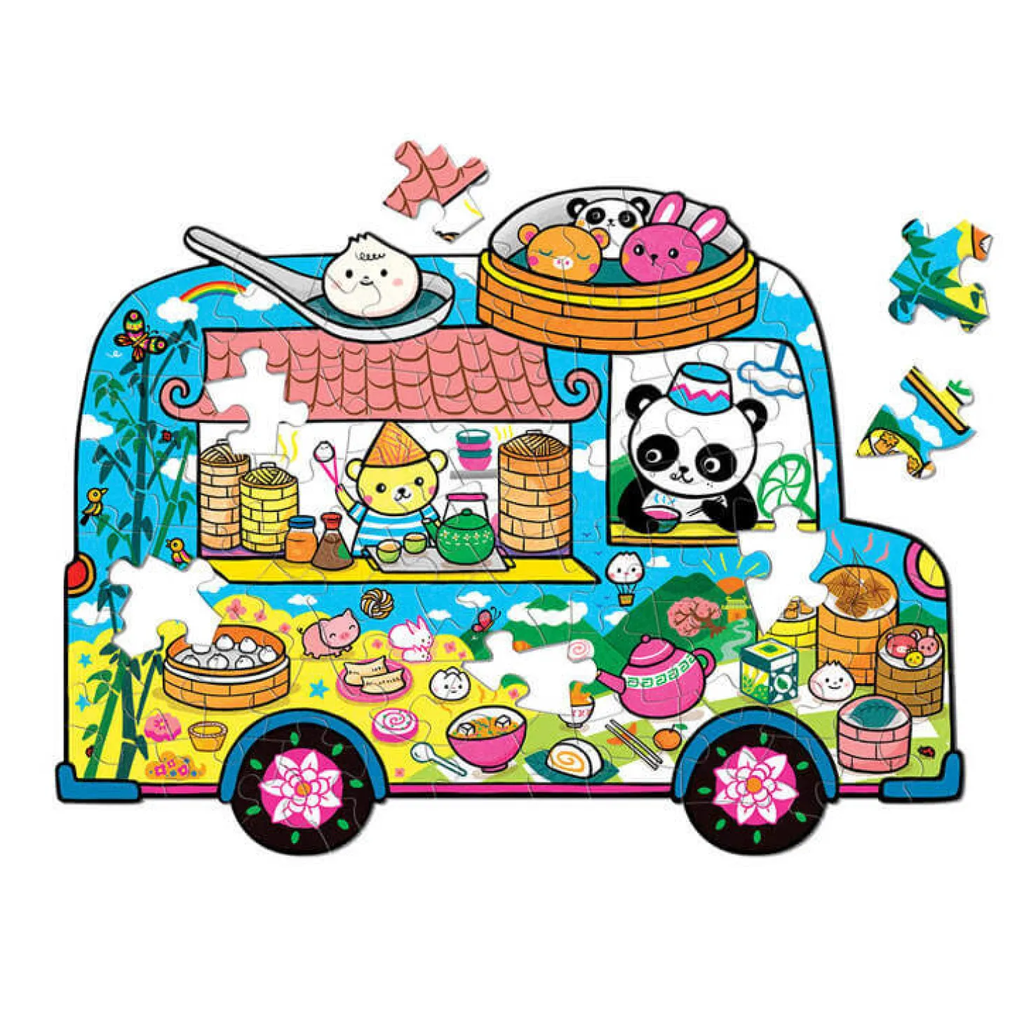 Puzzle konturowe Food Truck 75 elementów 5+