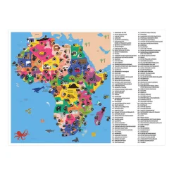 Puzzle konturowe Mapa Afryki 70 elementów 5+