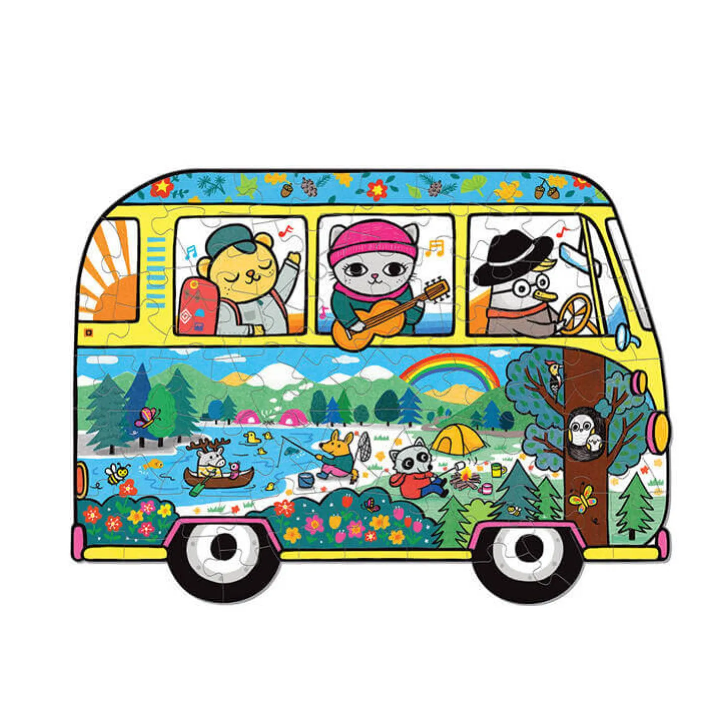 Puzzle konturowe Van podróżniczy 75 elementów 5+
