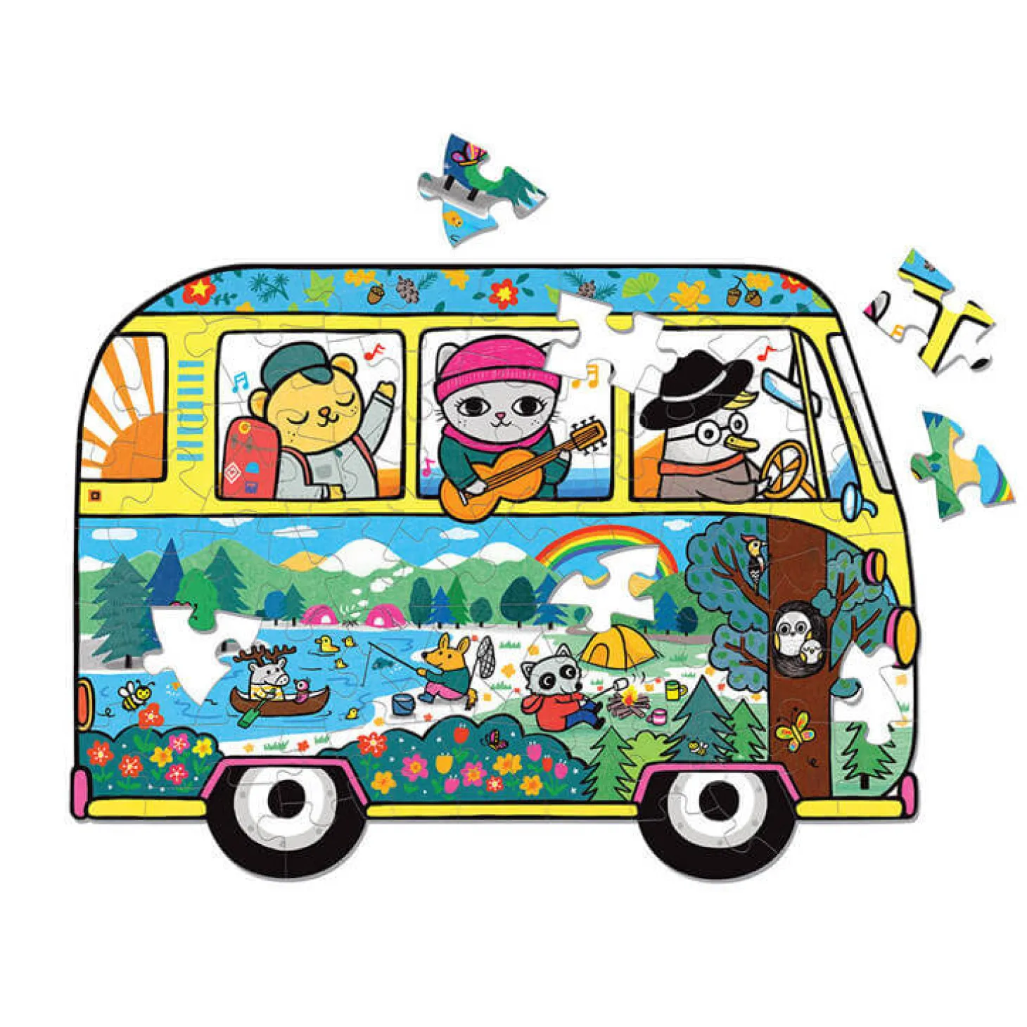 Puzzle konturowe Van podróżniczy 75 elementów 5+