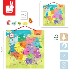 Puzzle magnetyczne Mapa Polski 69 magnesów 7+