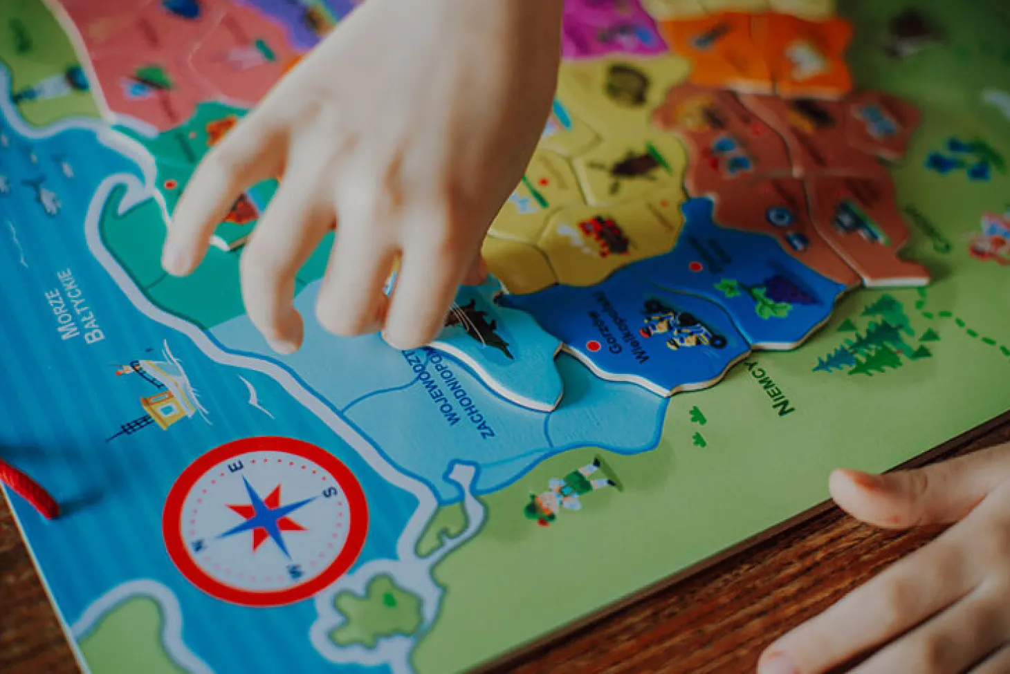 Puzzle magnetyczne Mapa Polski 69 magnesów 7+