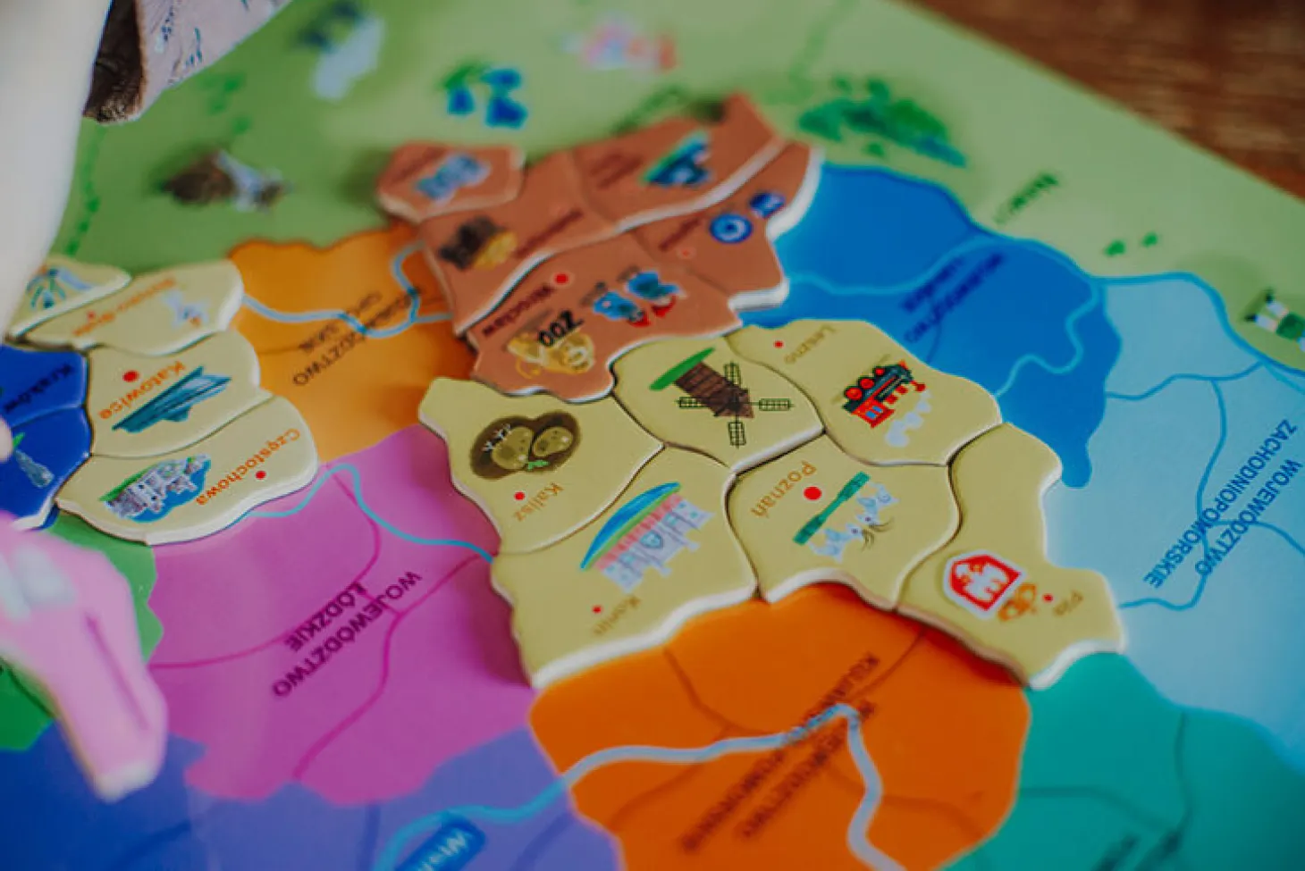 Puzzle magnetyczne Mapa Polski 69 magnesów 7+