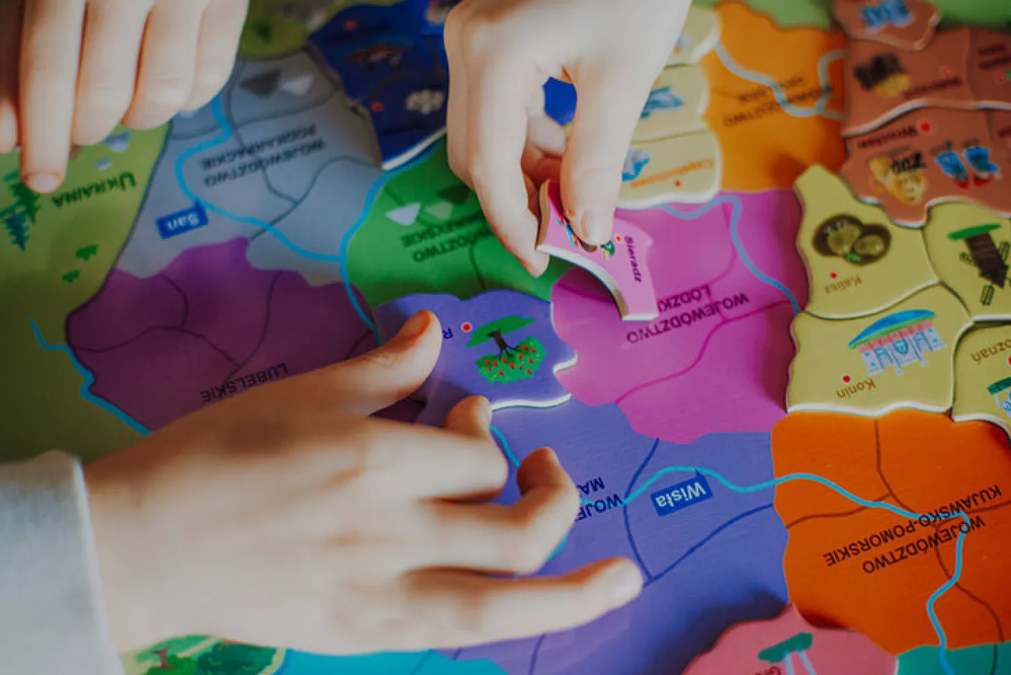 Puzzle magnetyczne Mapa Polski 69 magnesów 7+