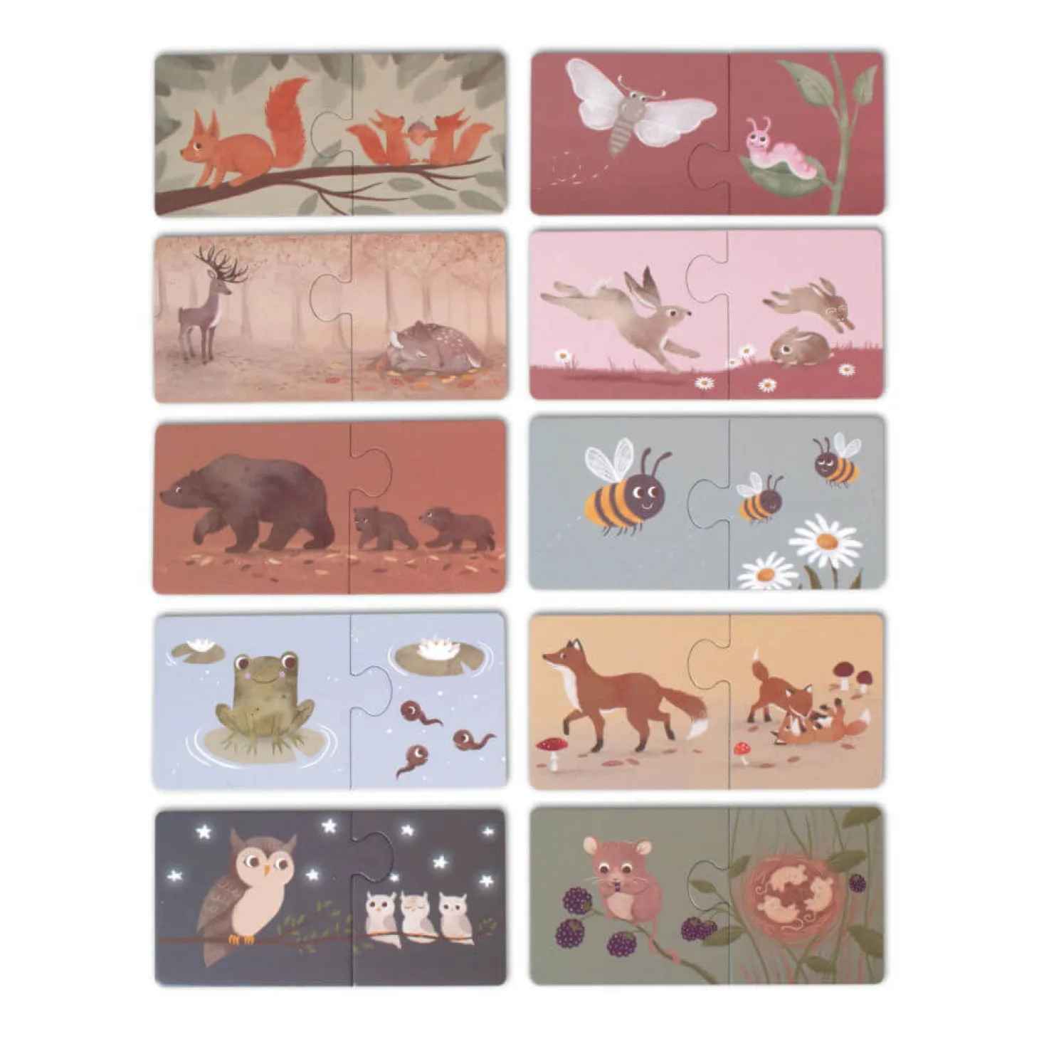 Puzzle Mama i dziecko Nordic animals