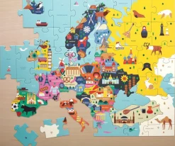 Puzzle Mapa Europy z elementami w kształcie państw 5+
