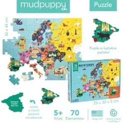 Puzzle Mapa Europy z elementami w kształcie państw 5+